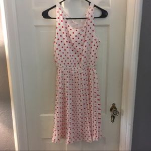Red polka dotted dress